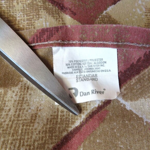 Vintage Dan River 1 Standard Pillowcase Sham Geometric Abstract Percale USA Made - Picture 5 of 5